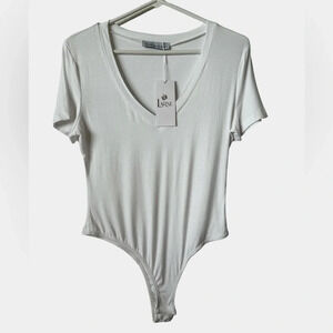 LARNE White Short Sleeves XL Body Suit BNWT